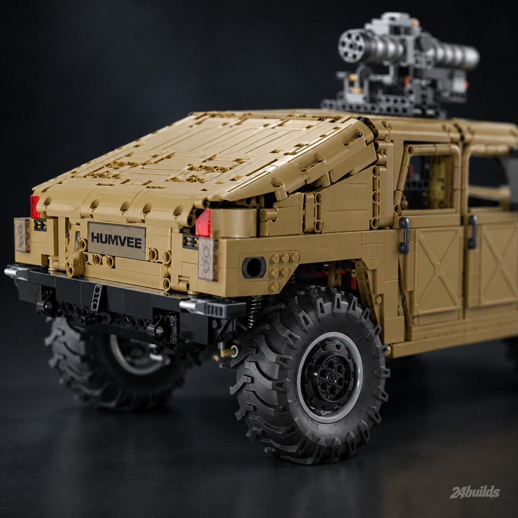 Remote Controlled Humvee brick model, rear body and off-road tyres