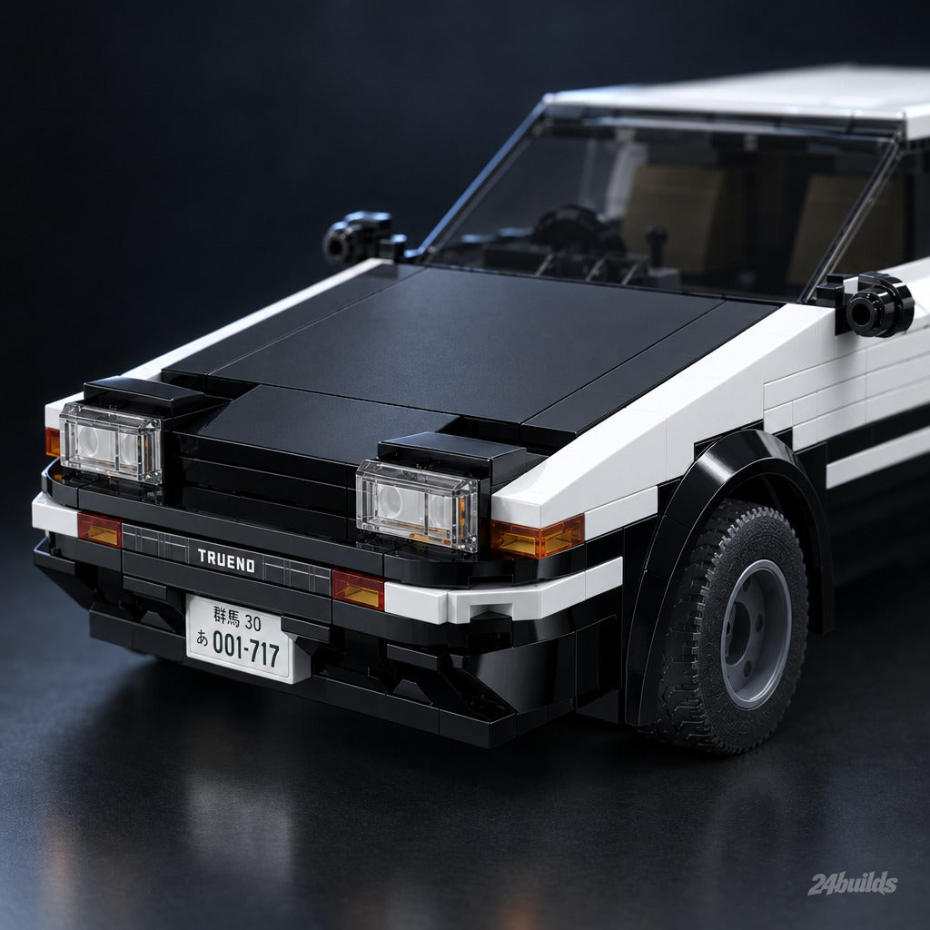 Remote Controlled Initial D AE86 brick model, black bonnet and front bumper
