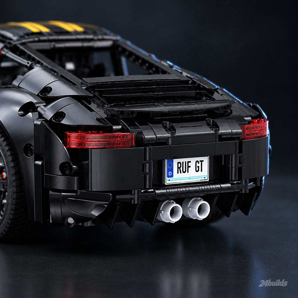 Remote Controlled RUF GT brick model, ducktail spoiler and twin exhausts