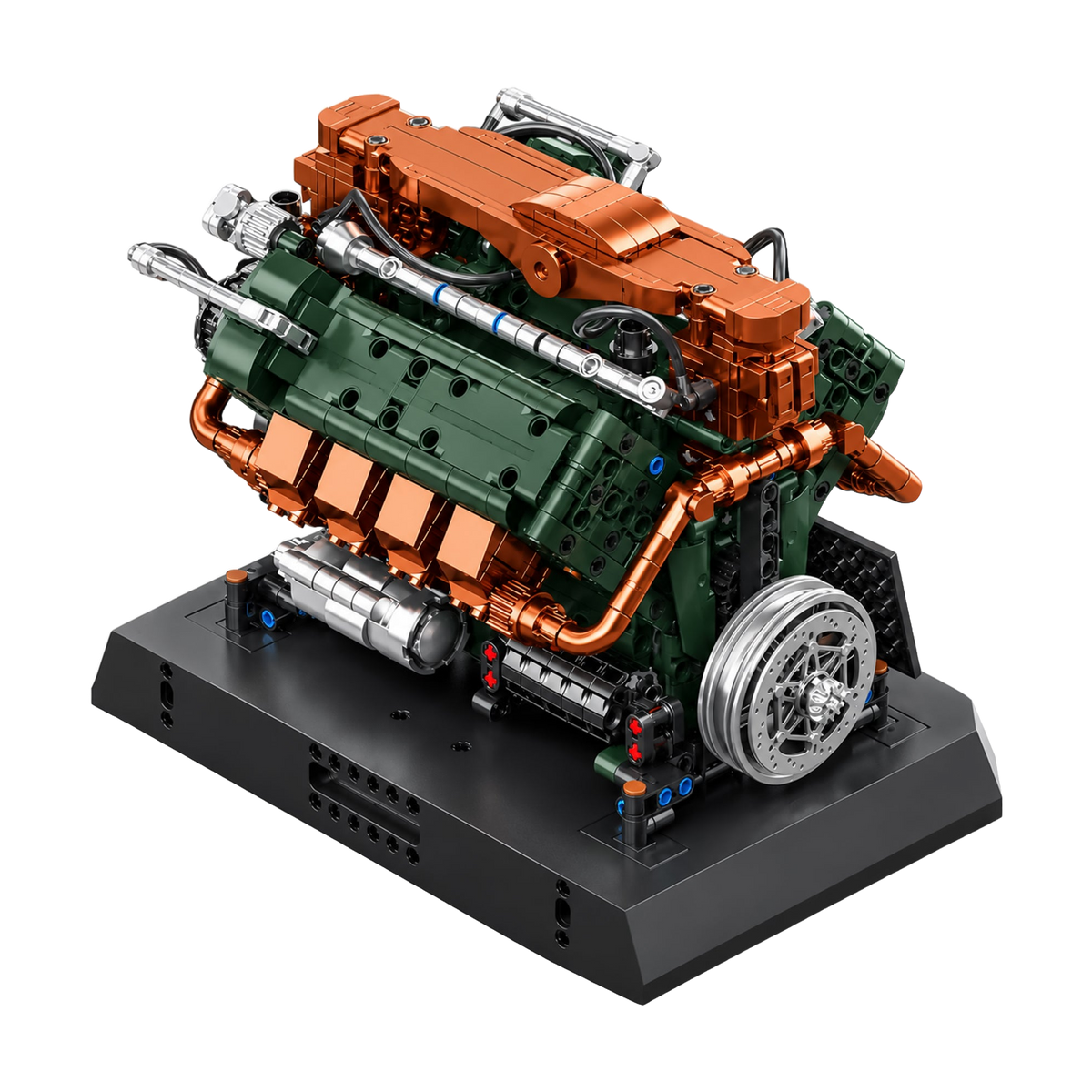 A gear-driven tank V8 with no belts or chains