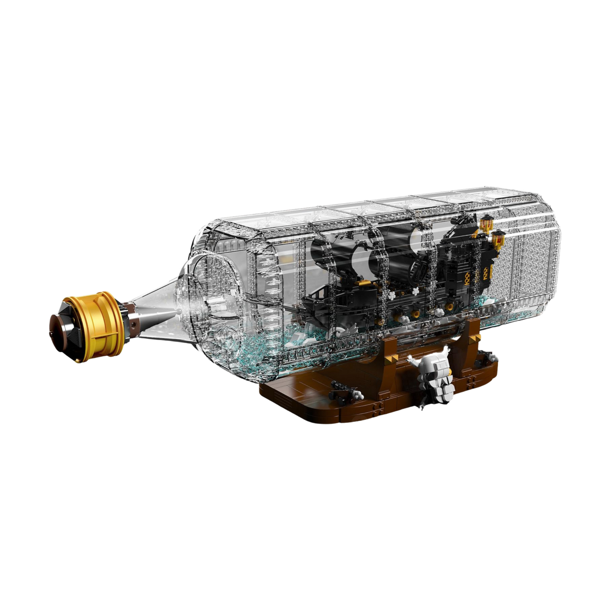 A pirate ship sealed in a 54 cm bottle