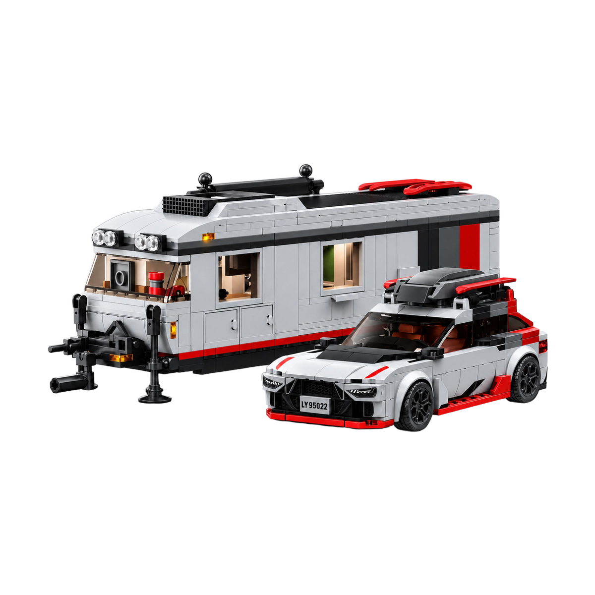 A performance wagon towing its own camper