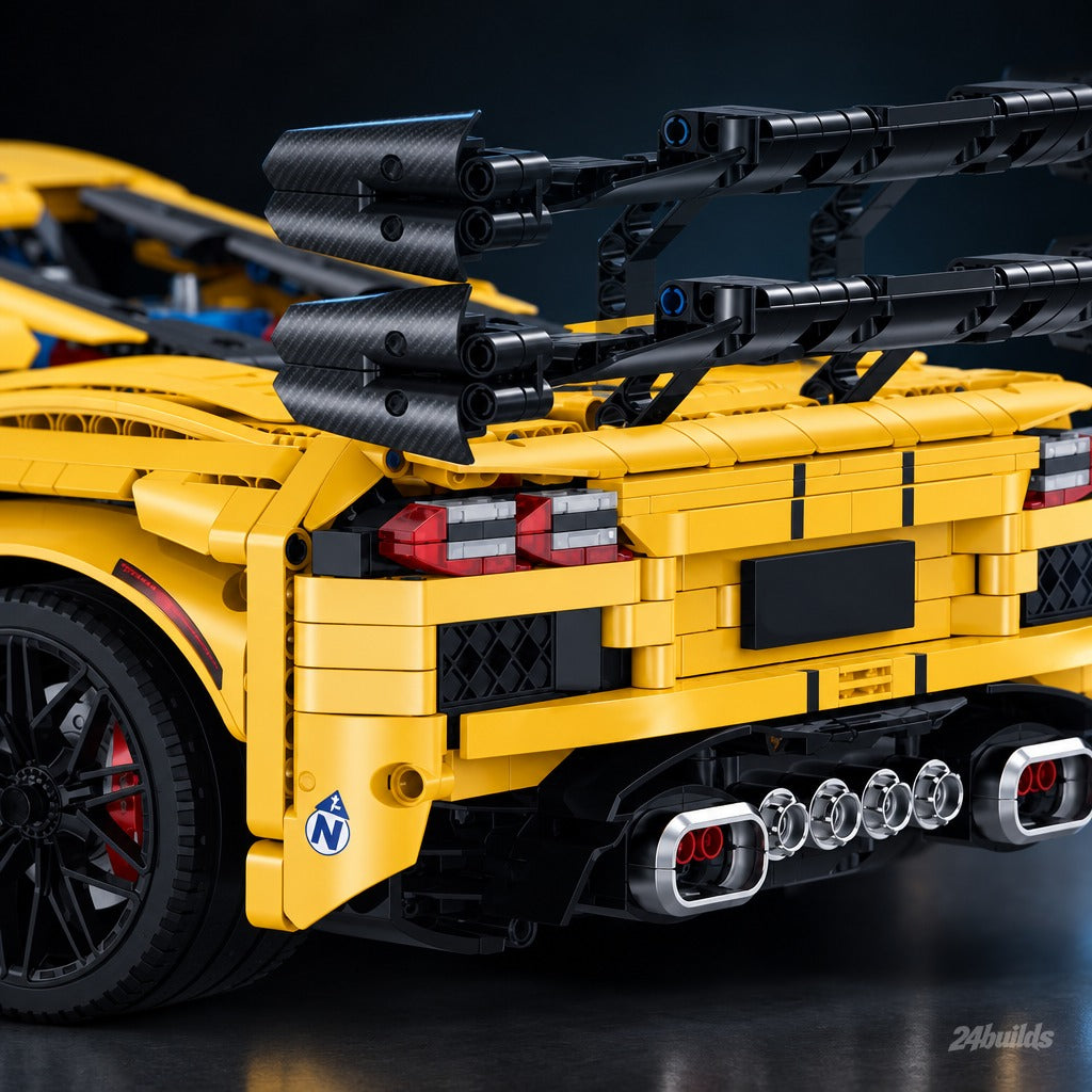 The Ultimate American V8 Supercar brick model, rear wing and centre exhaust