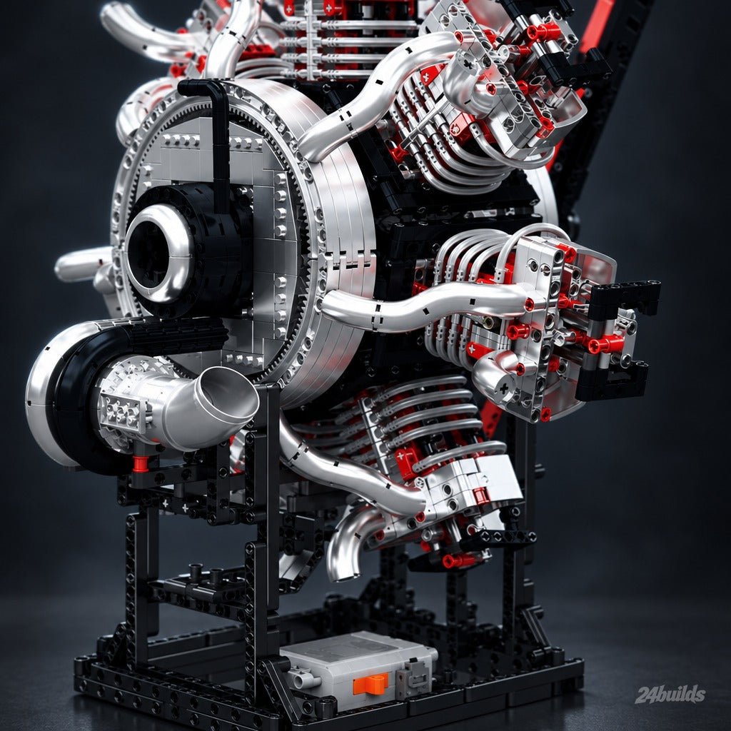 The Ultimate Radial Aircraft Engine brick model, rear casing and display stand