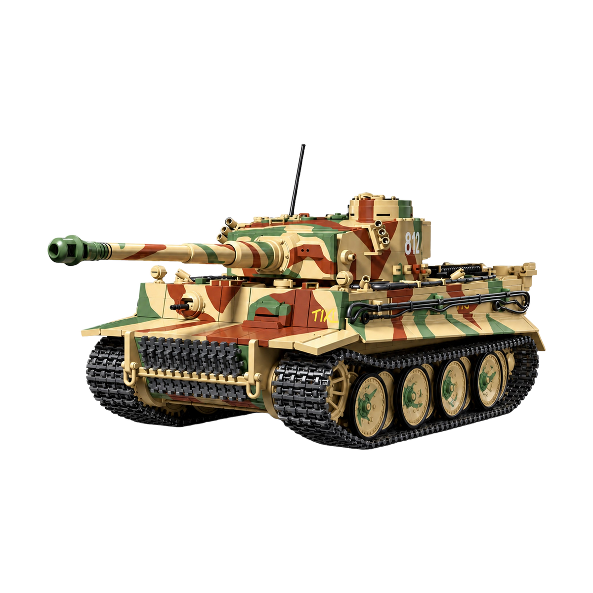 Three-tone camouflage and a long 88 mm gun