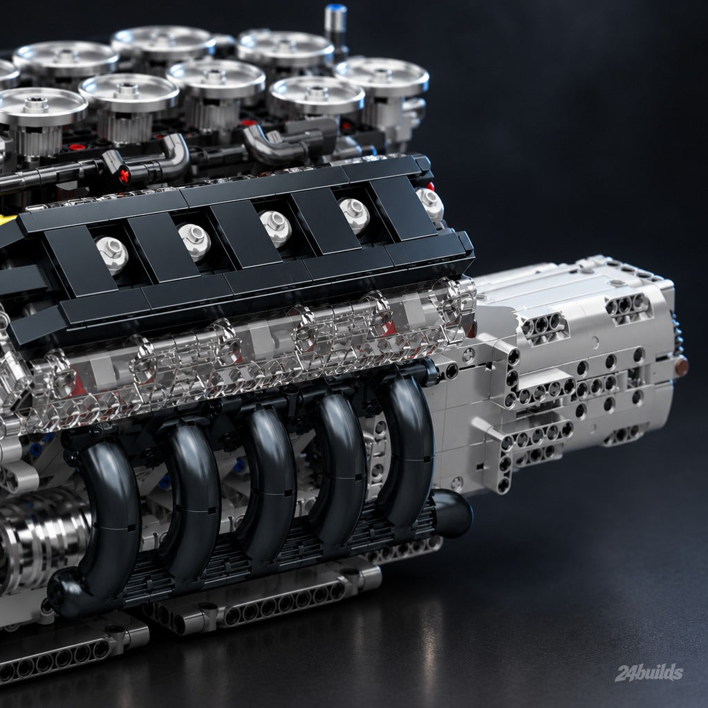 Japanese V10 Performance Engine brick model, gearbox at the end of the engine