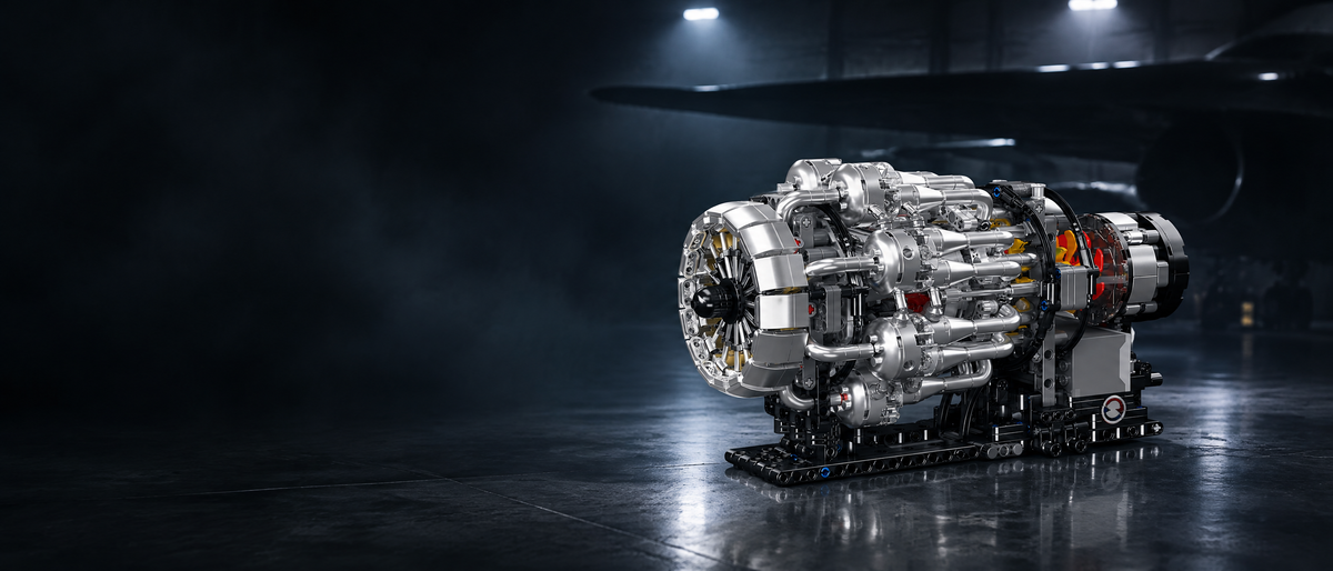 Aircraft Jet Marine Engines collection, 24builds brick models