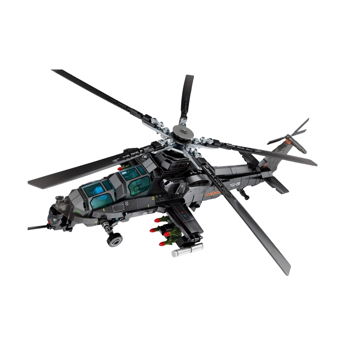 Un hélicoptère d'attaque armé de lance-missiles