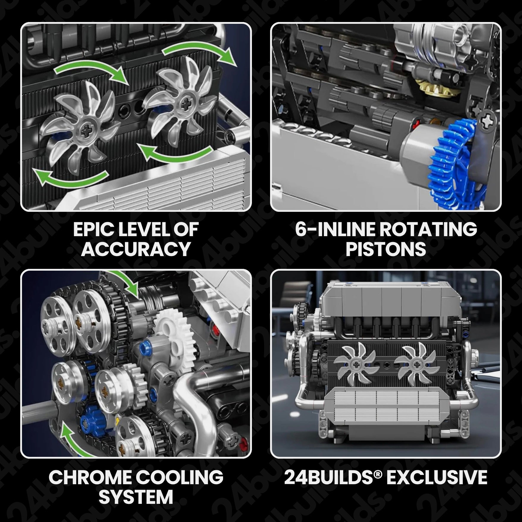 Motorised Inline-6 German Engine | 744pcs