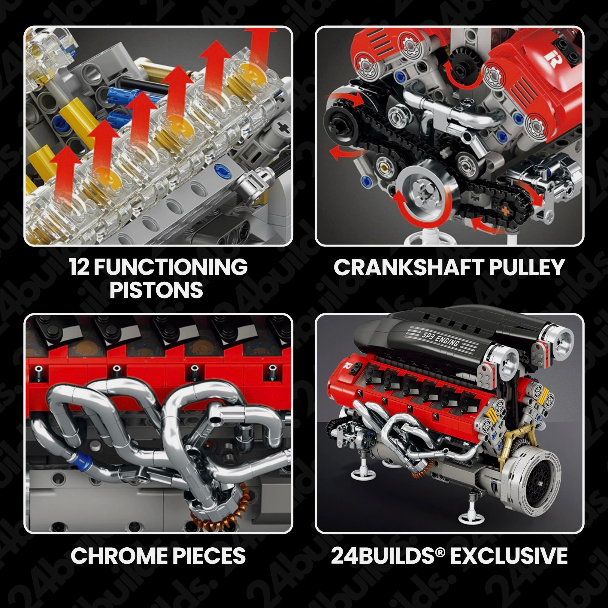 Italian V12 Hypercar Engine | 1240pcs