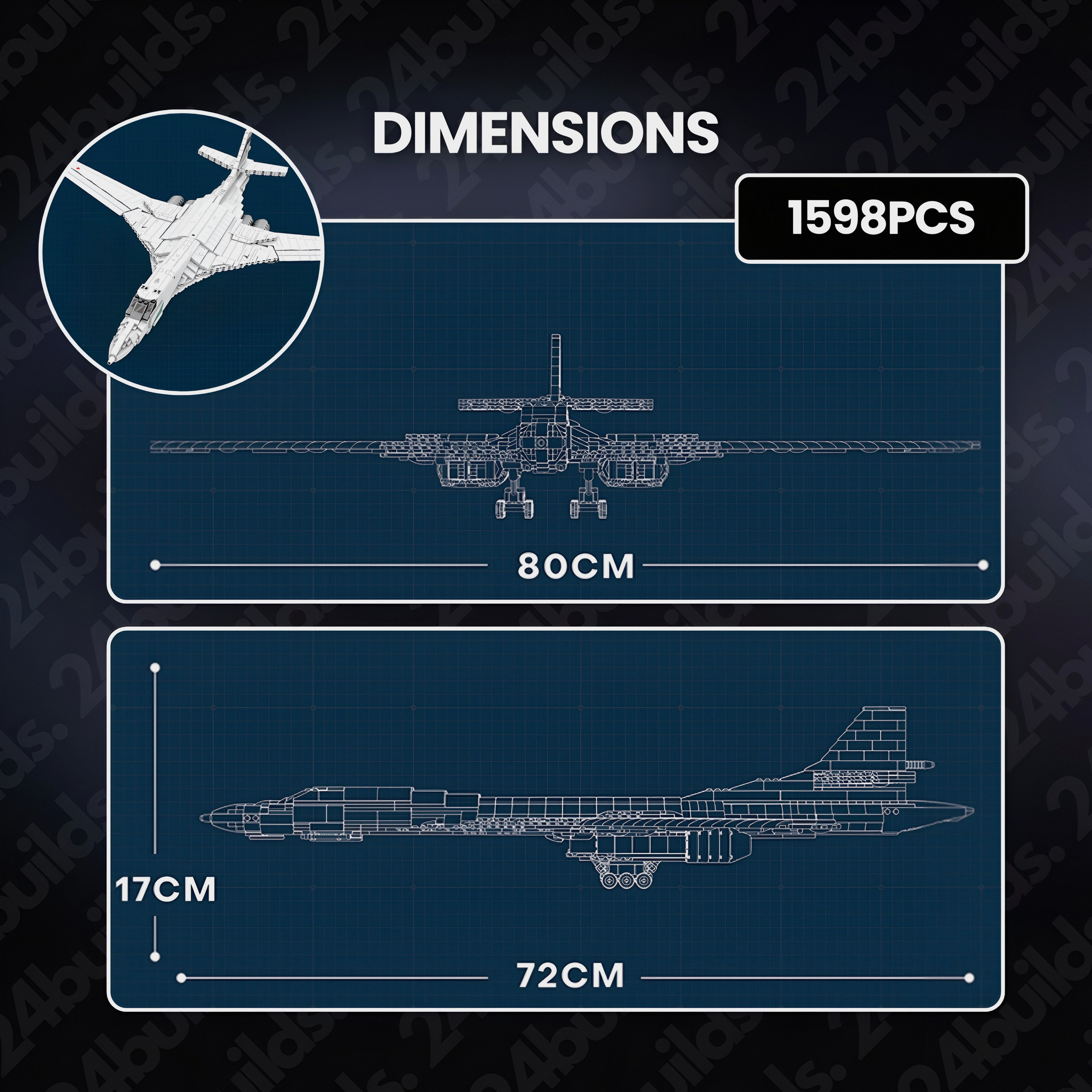 TU-160 STRATEGIC BOMBER | 1598PCS