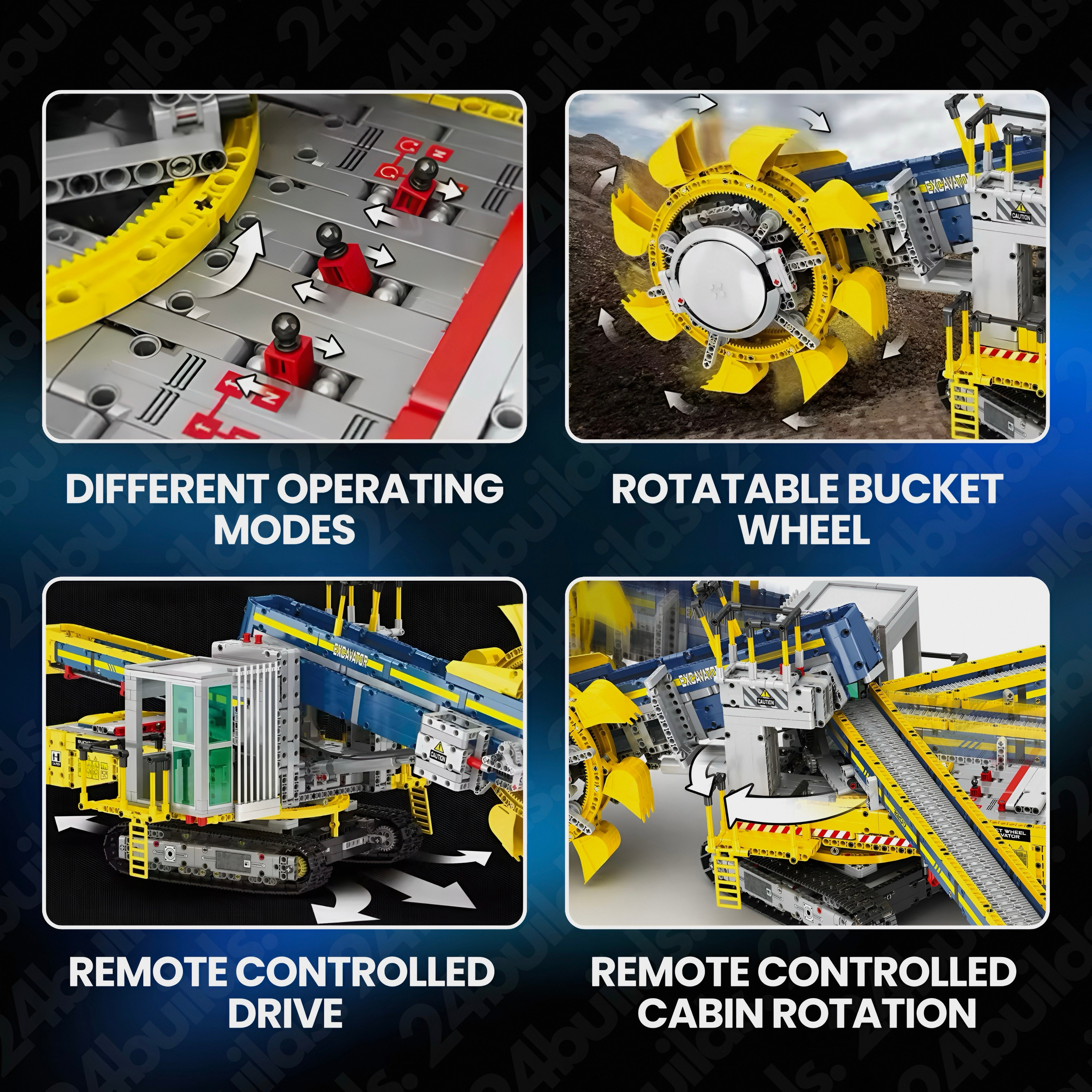 REMOTE CONTROLLED BUCKET WHEEL EXCAVATOR | 3190PCS