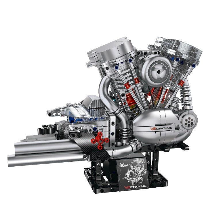 Two pistons behind transparent cylinder heads