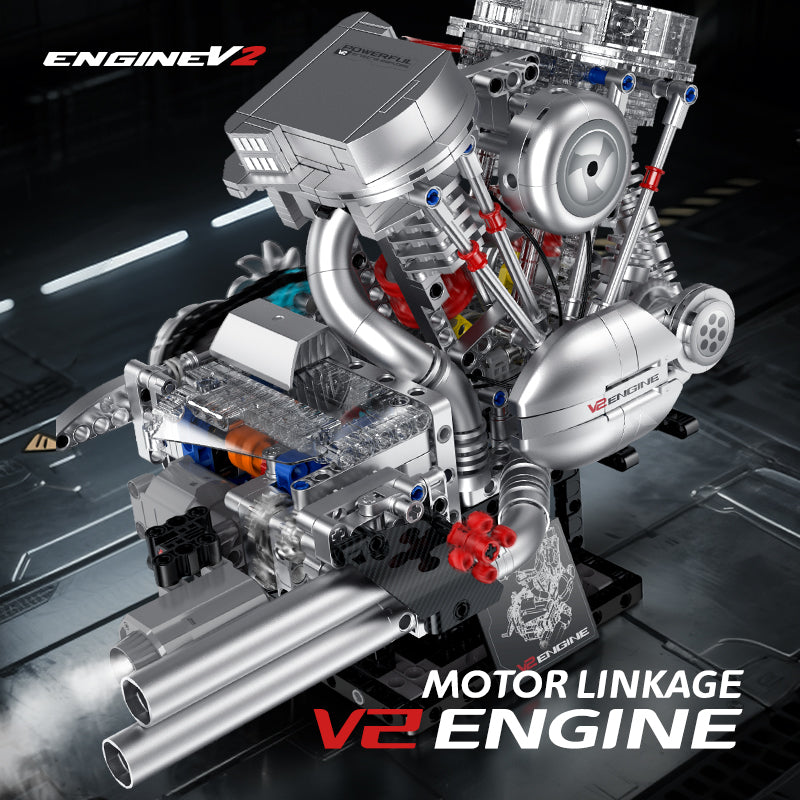 Motorised V2 Motorbike Engine | 866pcs