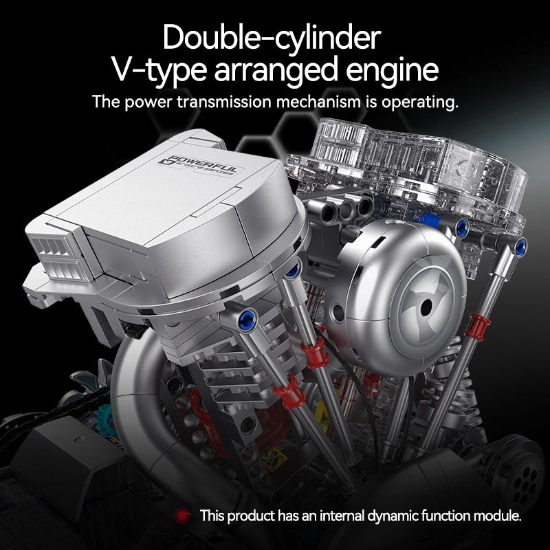 Motorised V2 Motorbike Engine | 866pcs