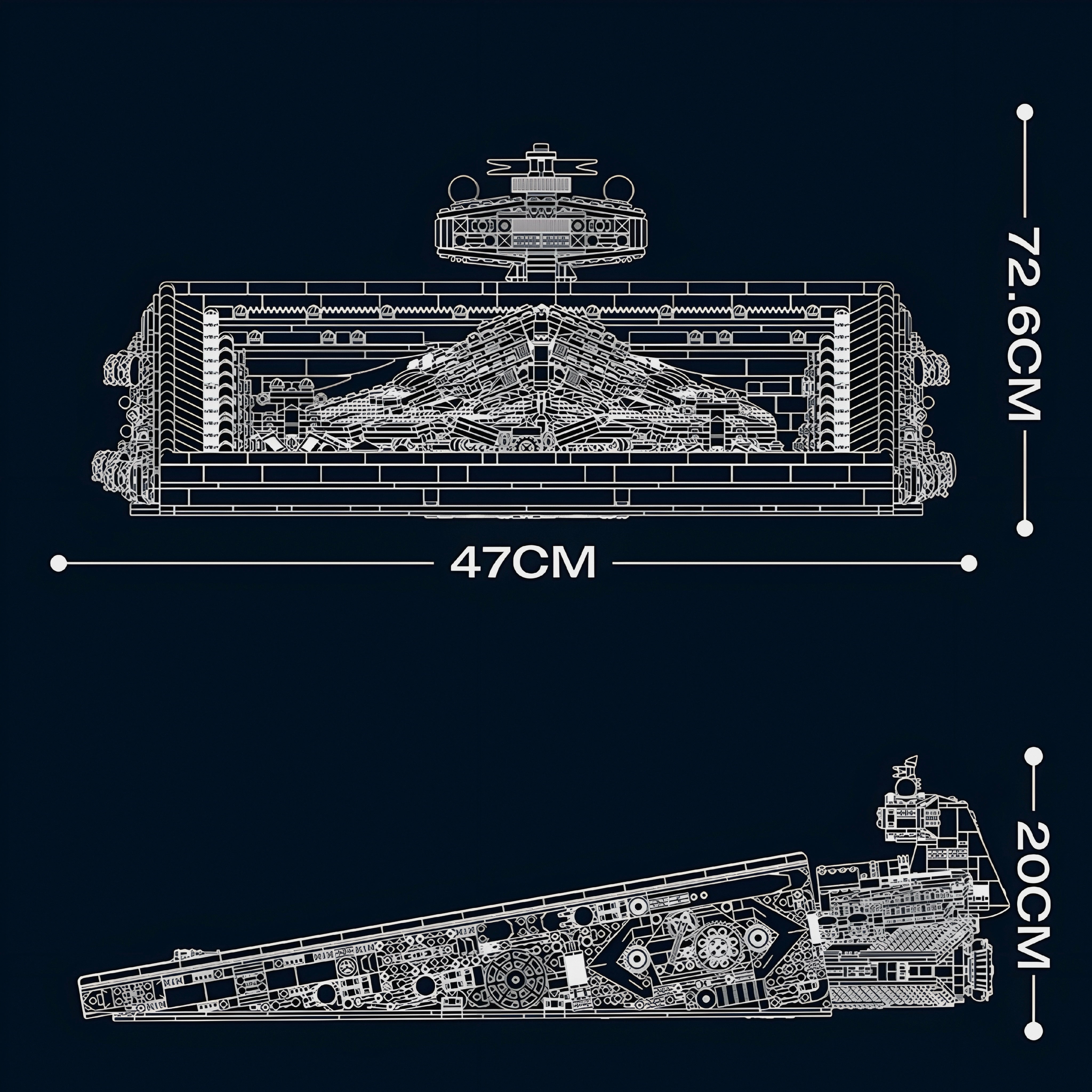 GALACTIC WARSHIP BRICK ART | 5968PCS
