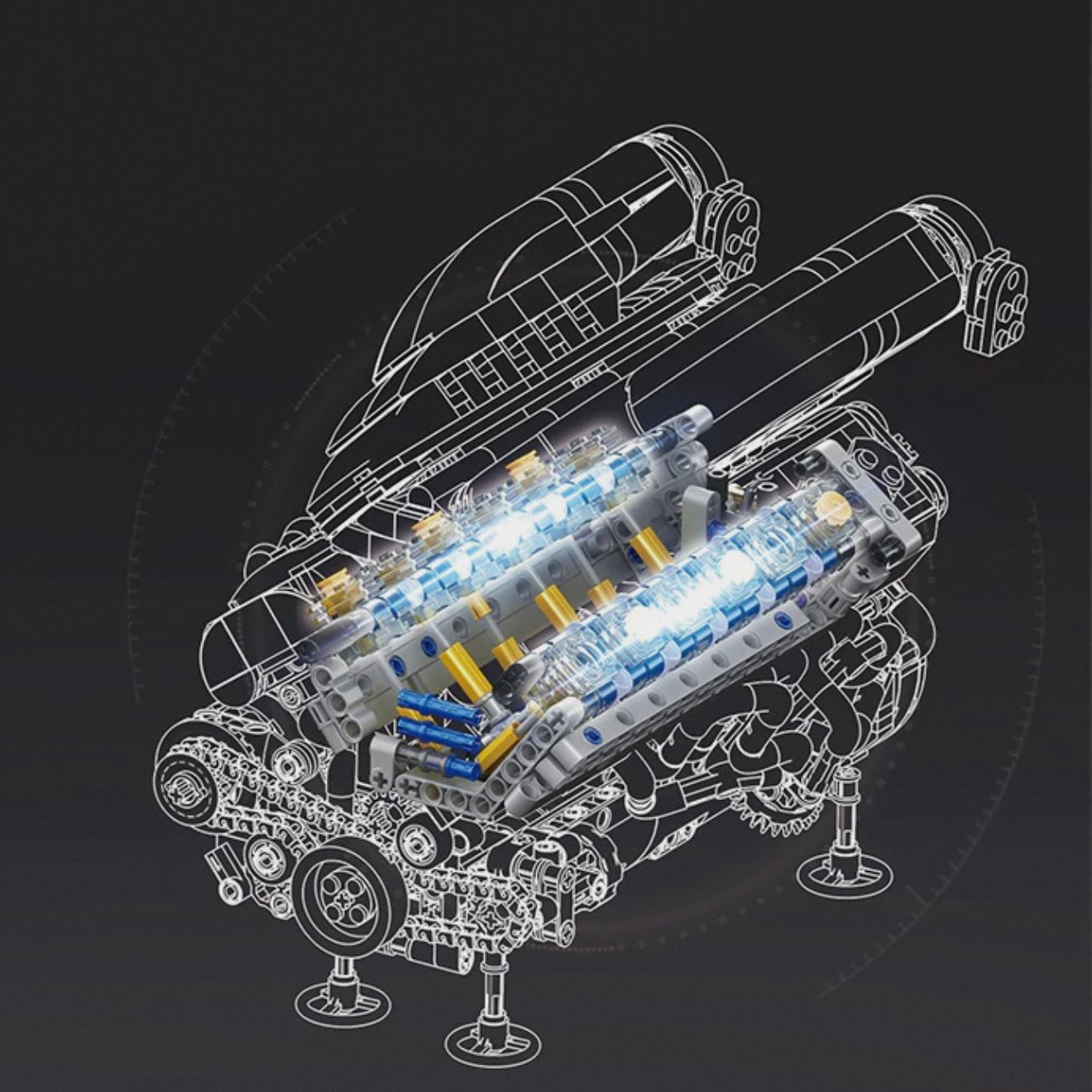Italian V12 Hypercar Engine | 1240pcs