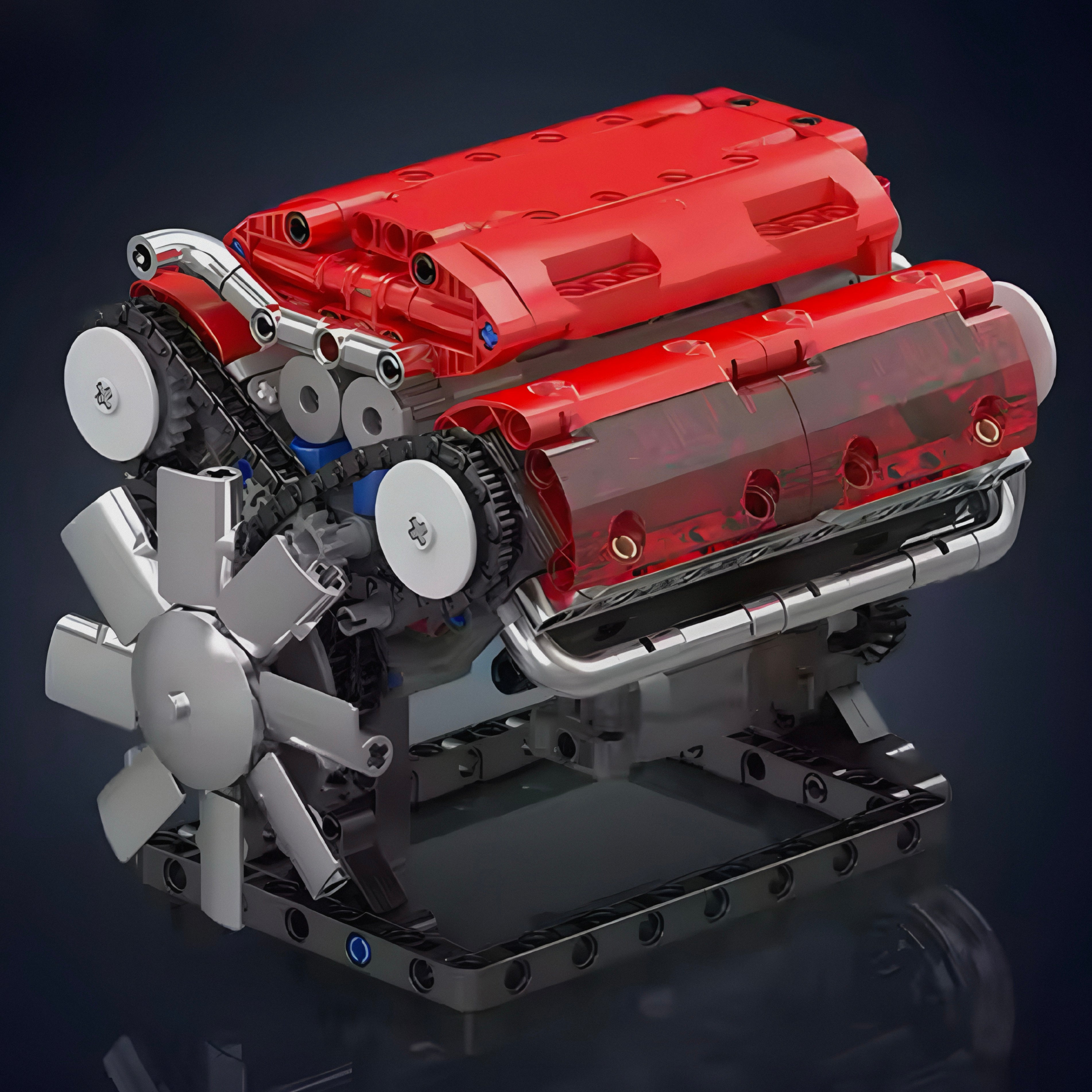 Motorised Red Edition V8 Engine | 534pcs