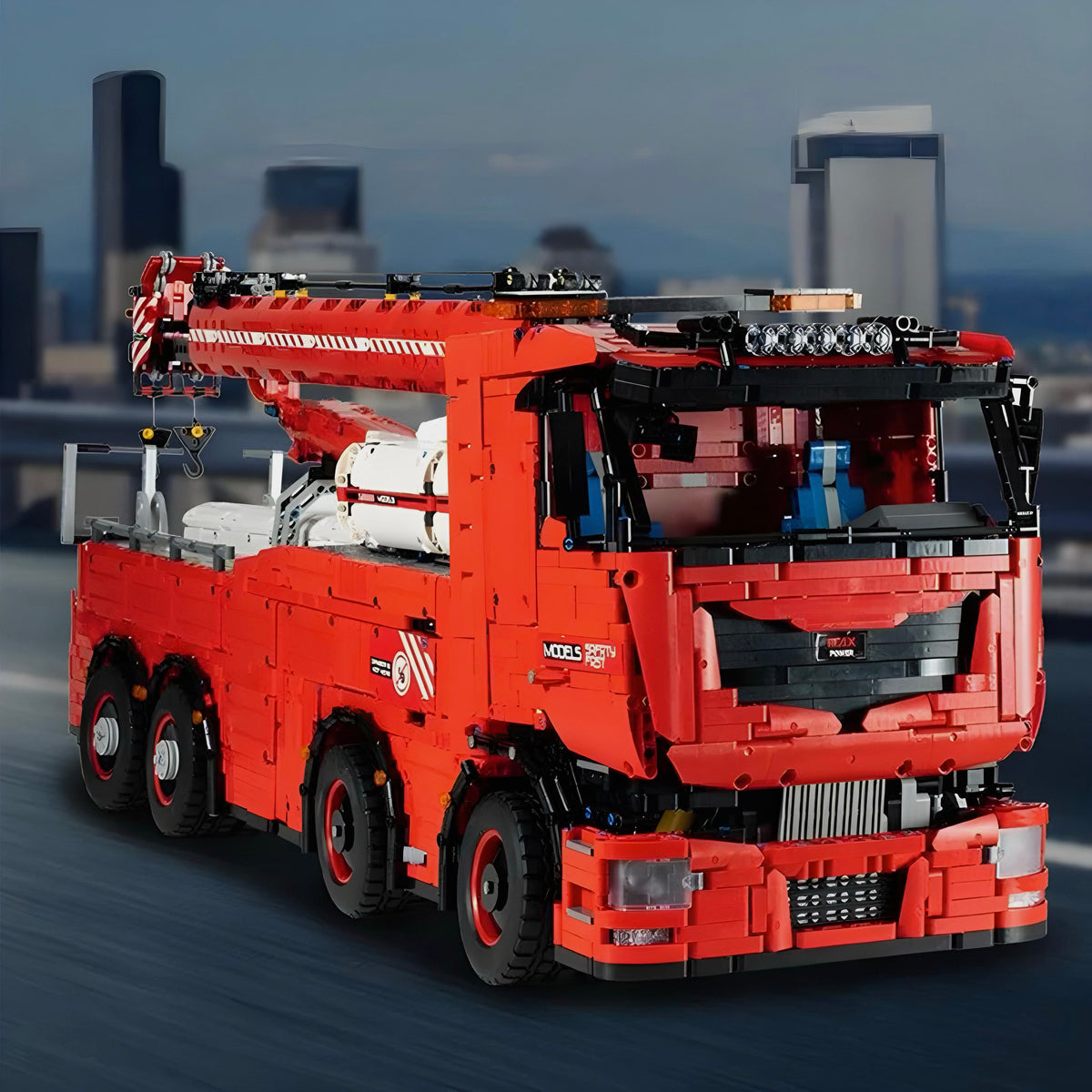 Raise, extend and rotate the crane by remote