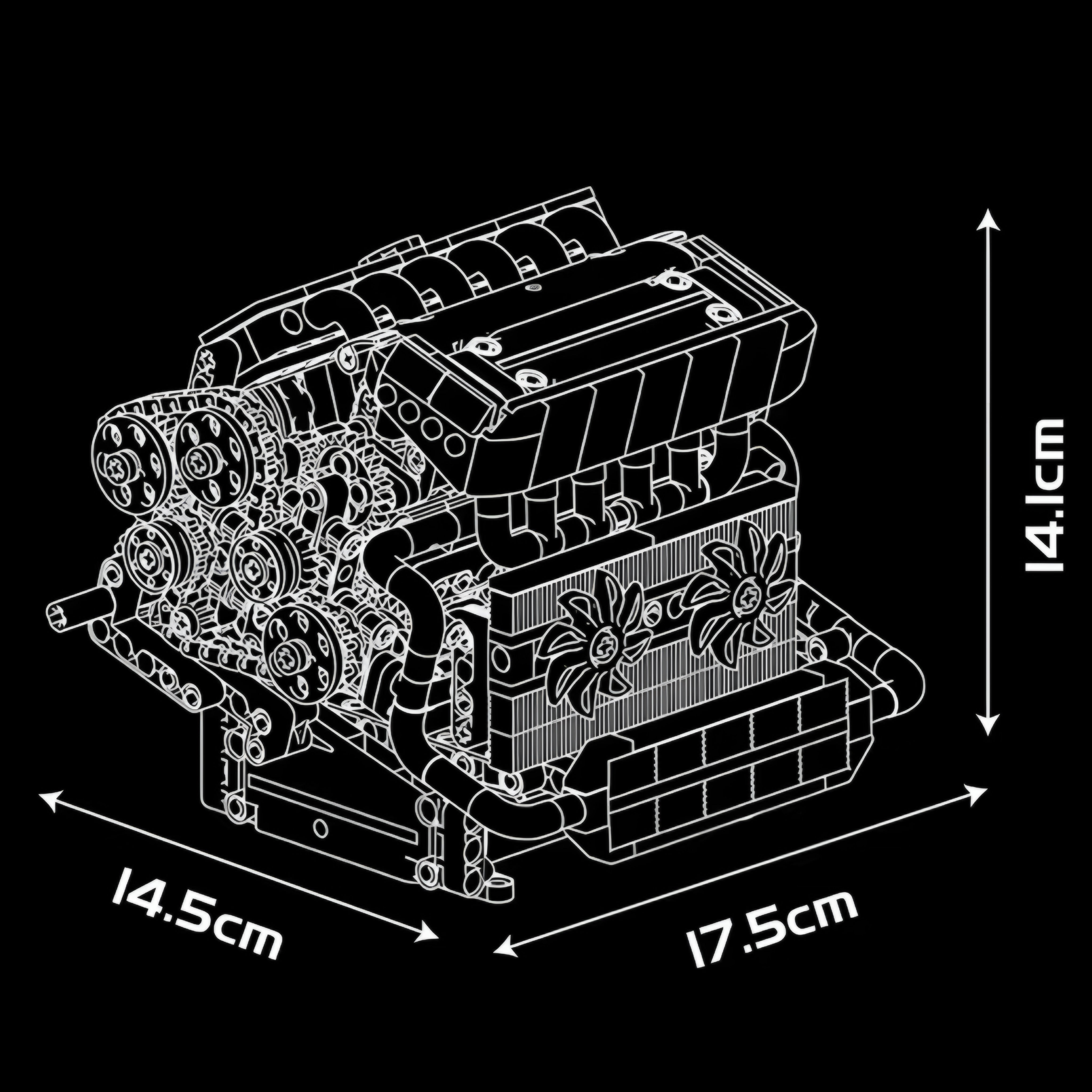 Motorised Inline-6 German Engine | 744pcs