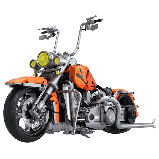 Orange Flame Heavy-Duty Motorbike