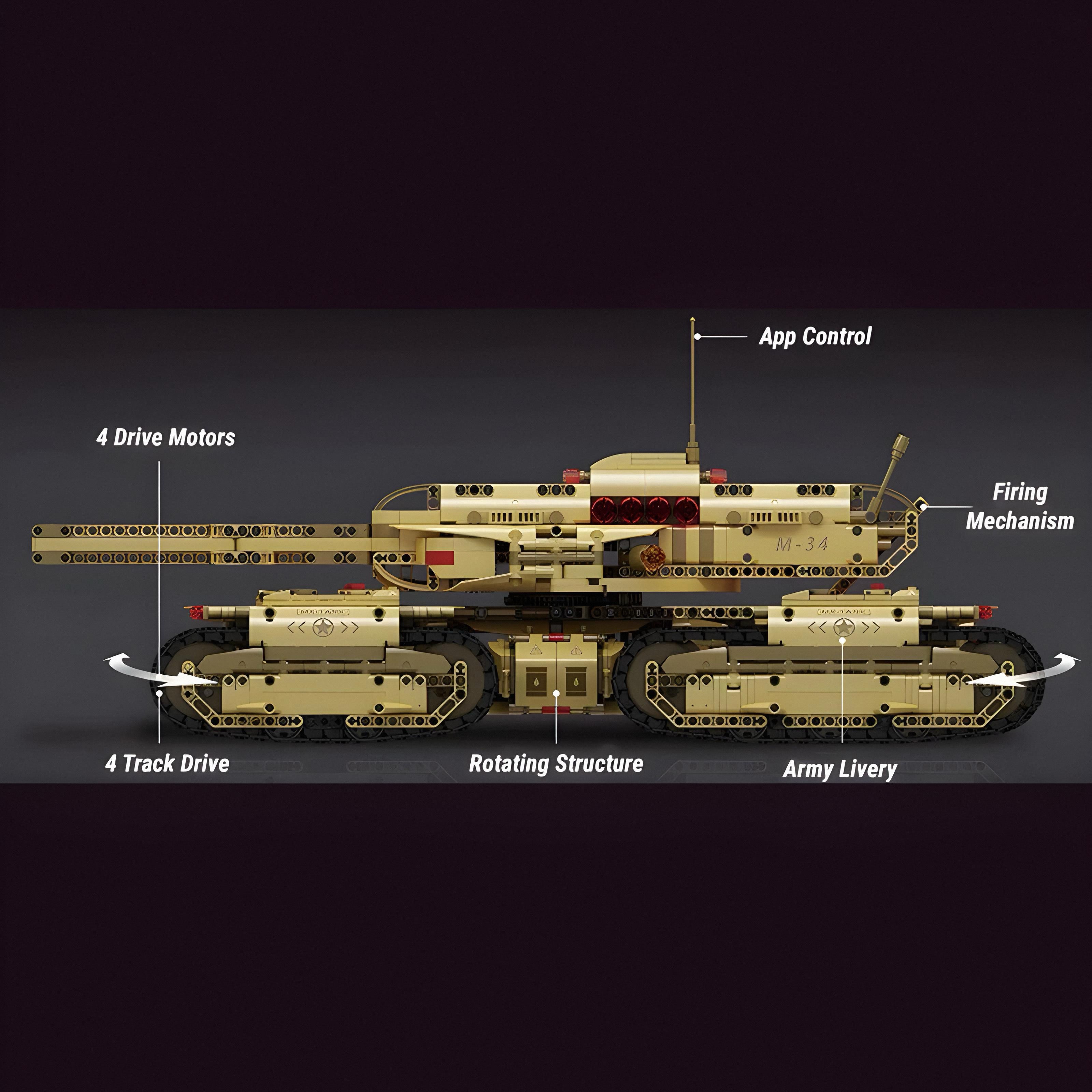 REMOTE CONTROLLED ARMY 4 TRACK TANK | 3294PCS