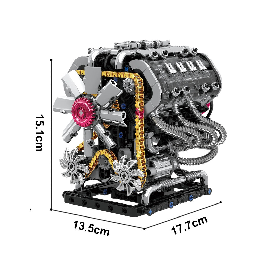 Motorised Chrome V8 GT Engine