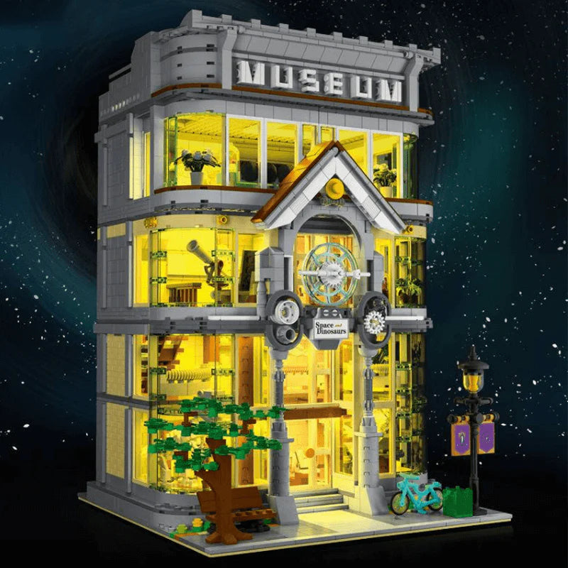 Four floors of exhibits lit from inside