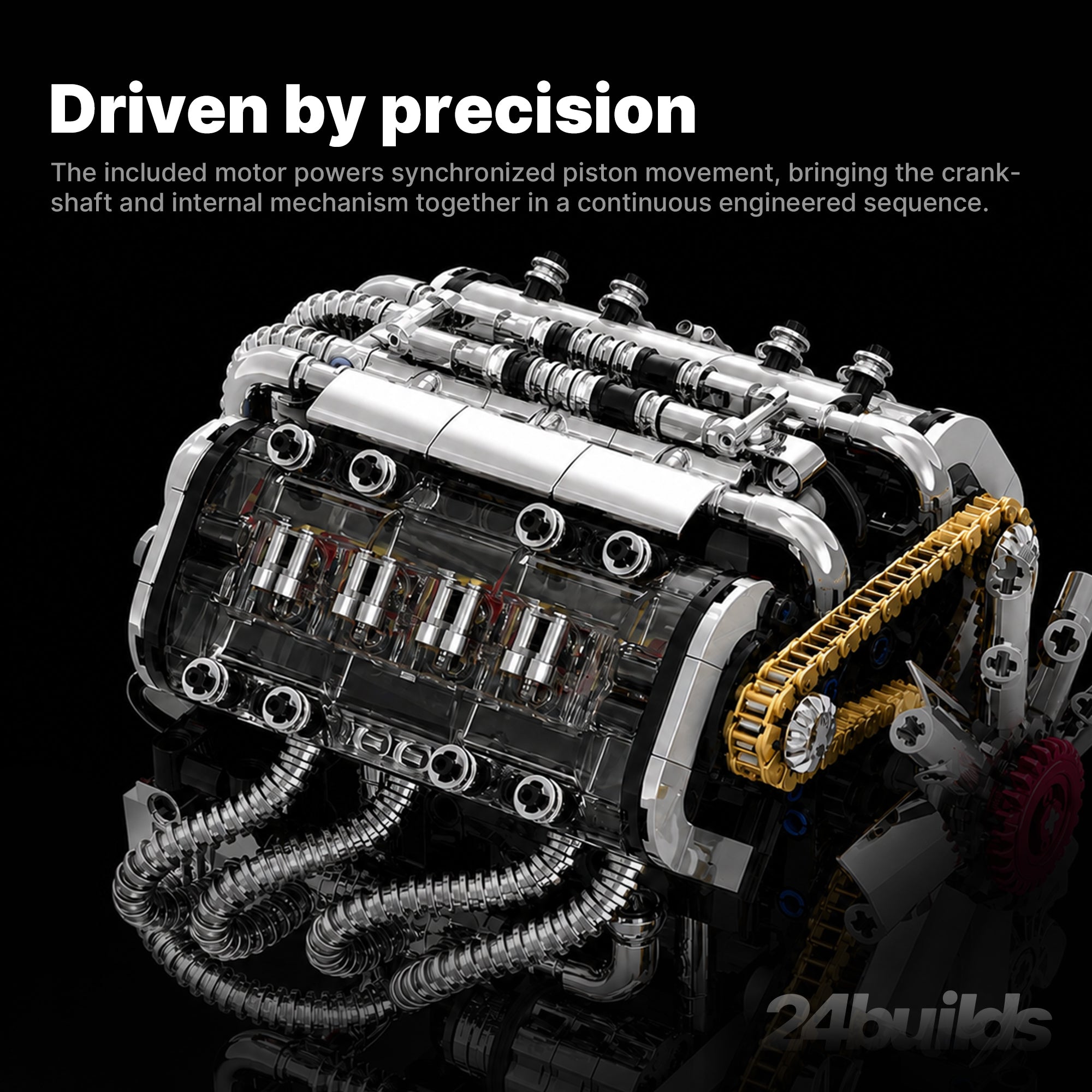 Motorised Chrome V8 GT Engine