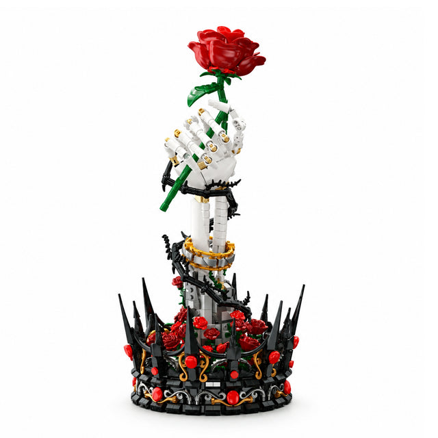 Skeletal Hand Rose Sculpture