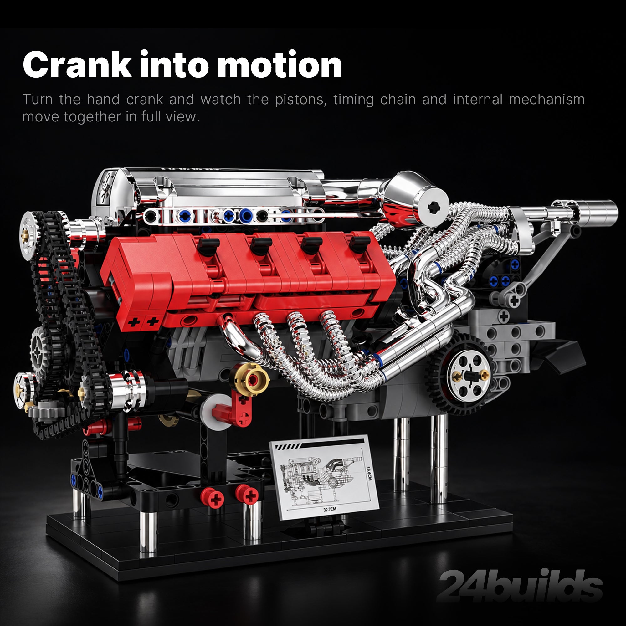 Hand Cranked V8 Engine