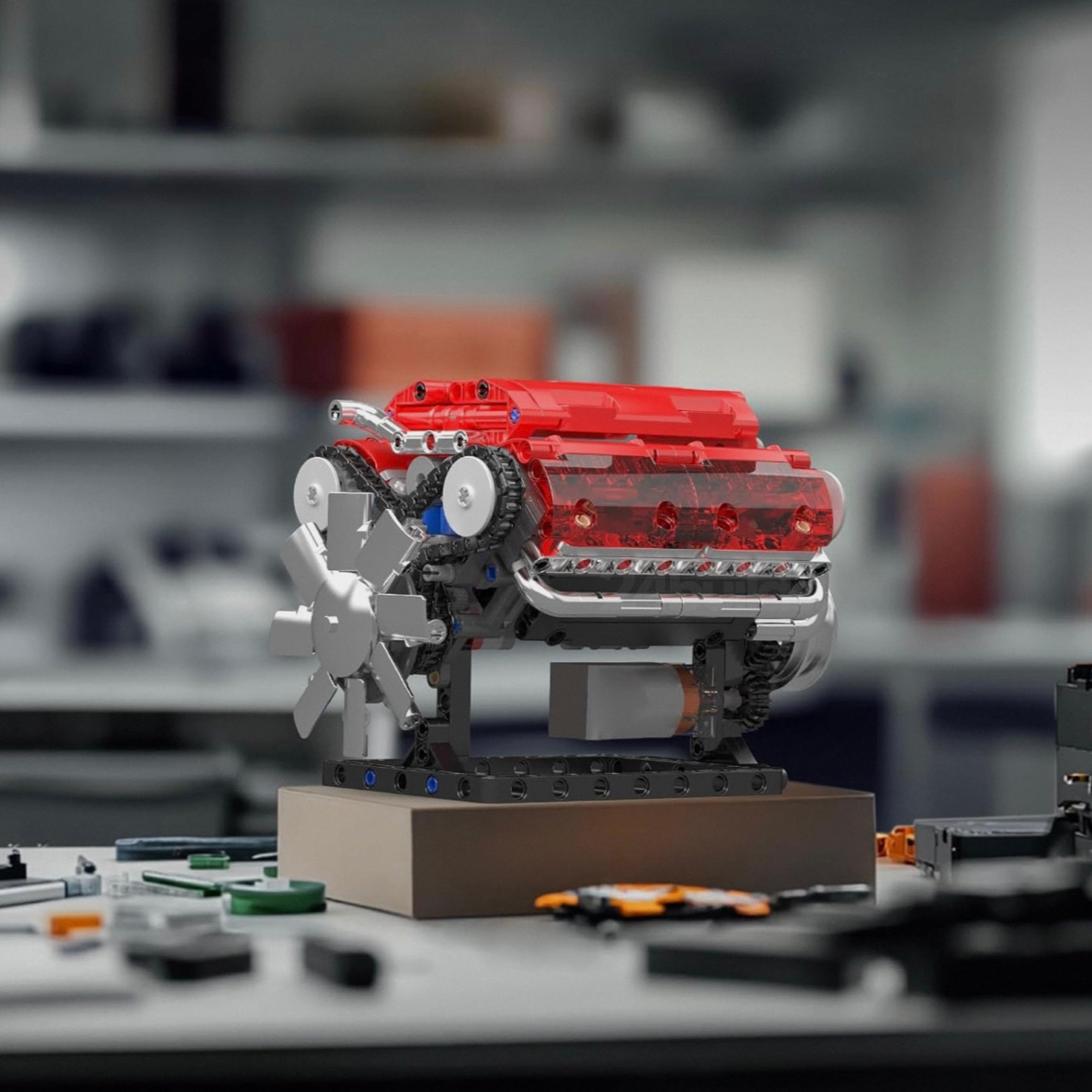 Motorised Red Edition V8 Engine | 534pcs