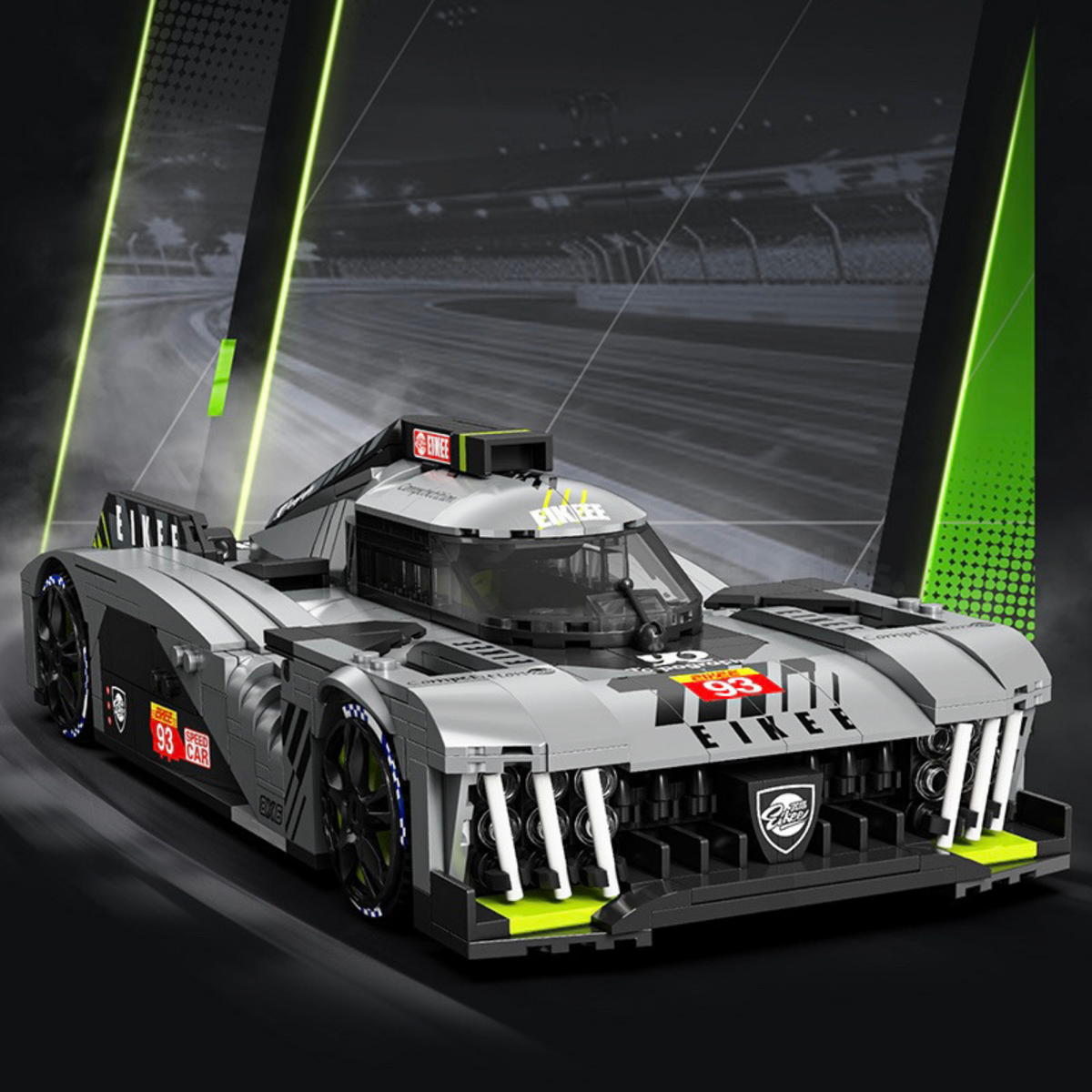 An asymmetric rear wing in French livery