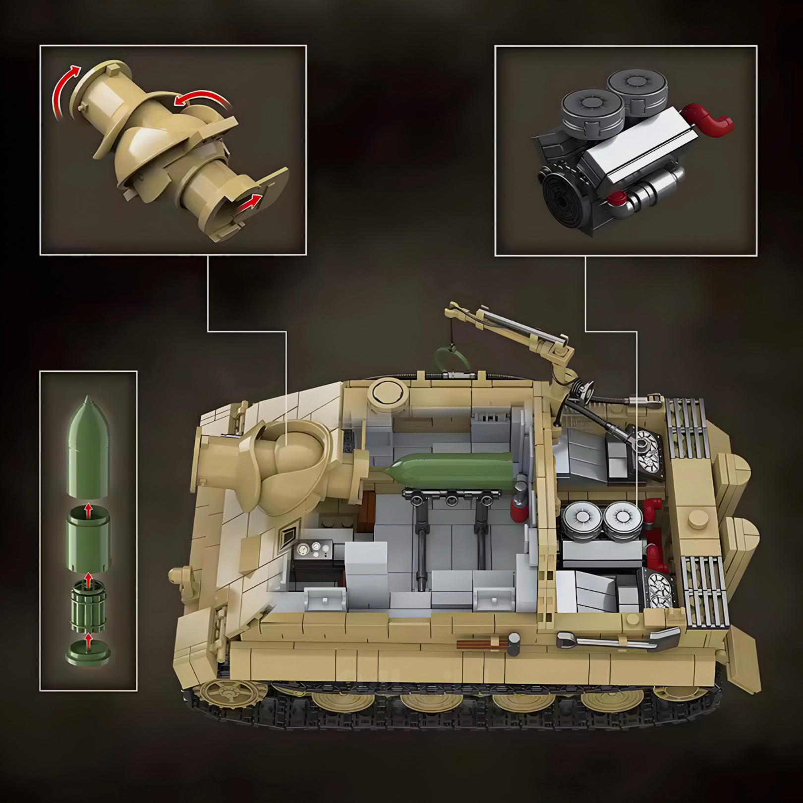 Sturmtiger 38cm Mortar Tank | 1394pcs