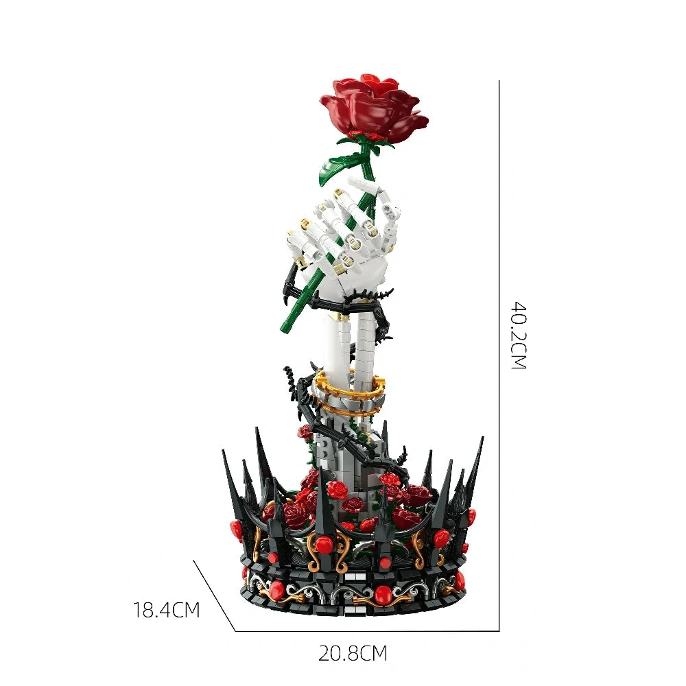 Skeletal Hand Rose Sculpture