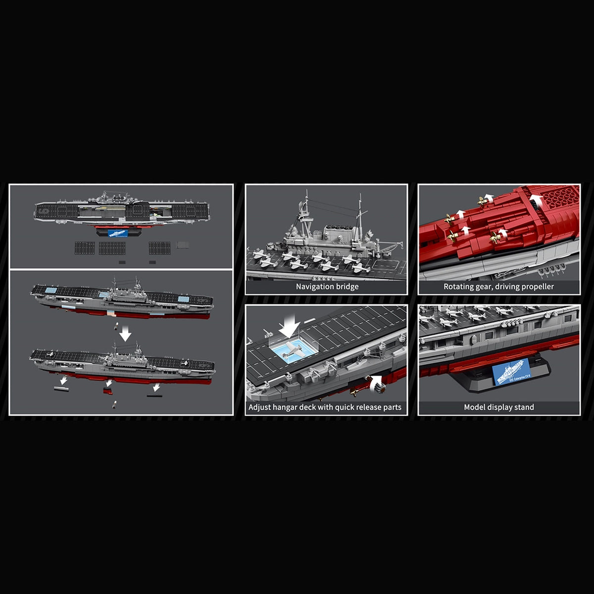 USS Enterprise CV-6 Aircraft Carrier brick model