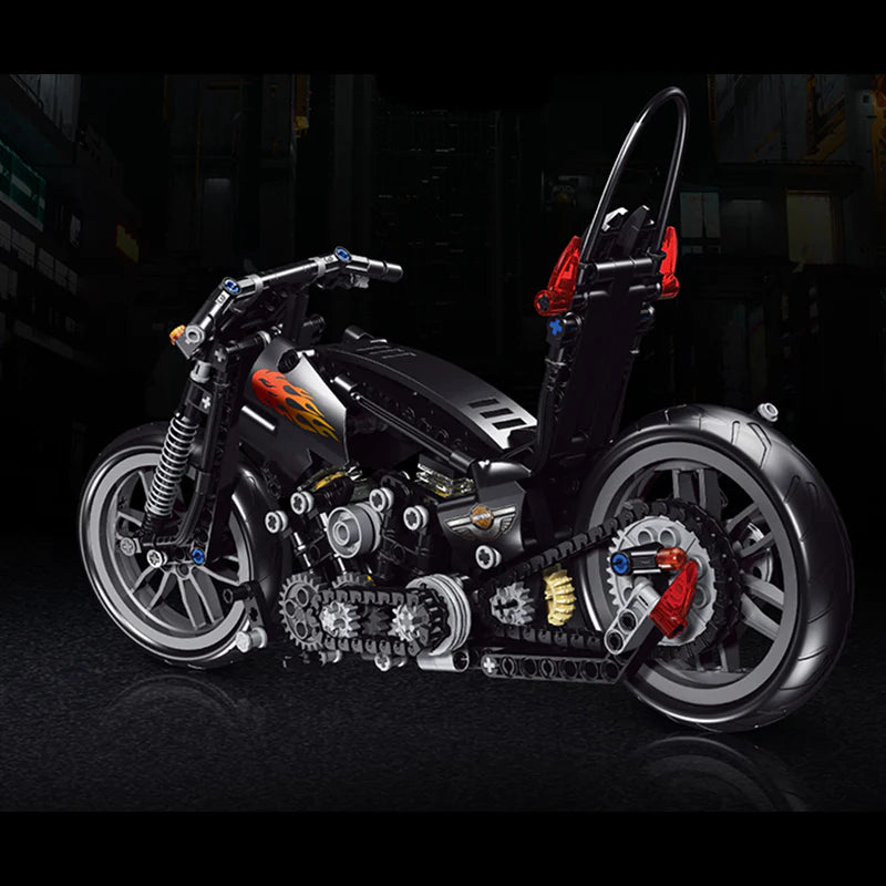 A 35 cm motorbike with rotating pistons